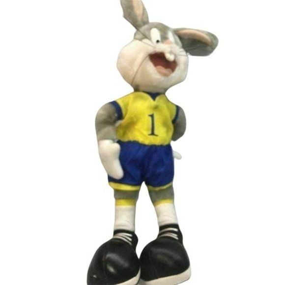 1998 Warner Brothers Looney Tunes Bugs Bunny Soccer Player Blue yellow - Picture 4 of 4